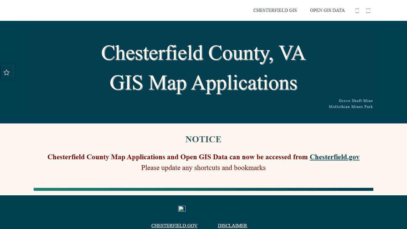 Chesterfield GIS Map Applications